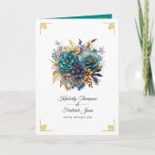 Programme Mariage turquoise, violet et or (Devant)