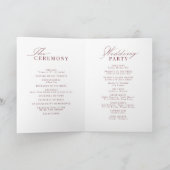 Programme Mariage Typographie Script Élégant Bourgogne (Intérieur)
