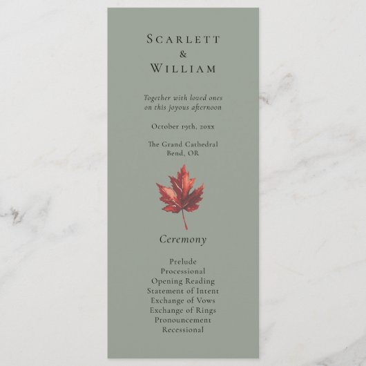 Programme Mariage vert à faible hauteur de chute simple (Devant)