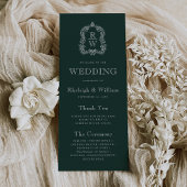 Programme Mariage vert de la forêt de crête de Monogramme