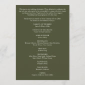 Programme Mariage vert d'olive minimaliste moderne (Dos)