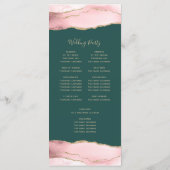 Programme Mariage Vert Émeraude Agate Or Rose (Dos)