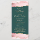 Programme Mariage Vert Émeraude Agate Or Rose (Devant)
