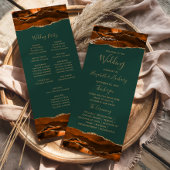 Programme Mariage Vert Foncé Agate Or Brûlé Orange