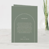 Programme Mariage vert simple Boho Arch Sage plié (Dos)