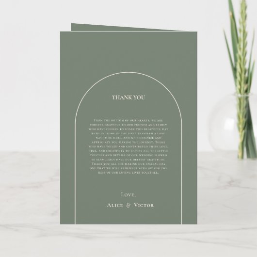 Programme Mariage vert simple Boho Arch Sage plié (Dos)
