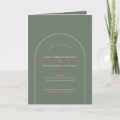 Programme Mariage vert simple Boho Arch Sage plié (Devant)