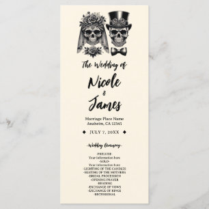 Programme Mariage Vintage Crâne Noir & Or Crème
