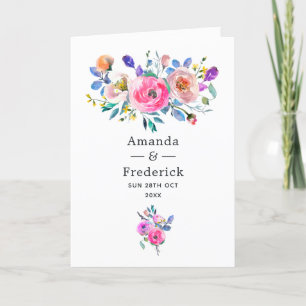 Programme Mariage Vintage Floral Rose Chaud