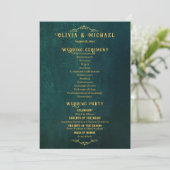 Programme Mariage vintage vert foncé (Debout devant)