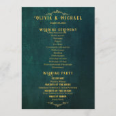 Programme Mariage vintage vert foncé (Devant)