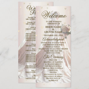 Programme Mariée d'hiver rose Golden Shiny Hearts