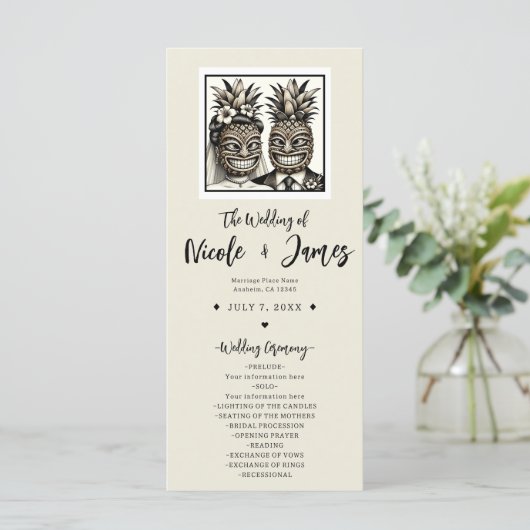 Programme Mariée & Salle Aloha Pineapple Tiki Wedding Progra (Debout devant)