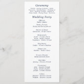 Programme Marine Blanc Élégant Minimal Gold Mariage frontièr (Dos)