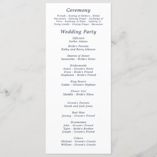 Programme Marine Blanc Élégant Minimal Gold Mariage frontièr