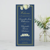 Programme Marine Bleu Elegant Gold Script encadré Rose blanc (Debout devant)