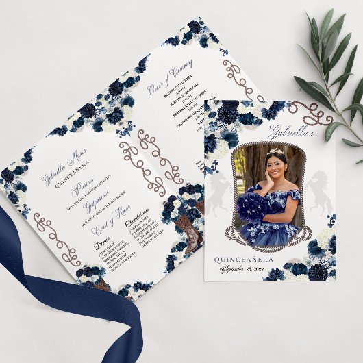 Programme Marine Blue Western Charro Quinceañera