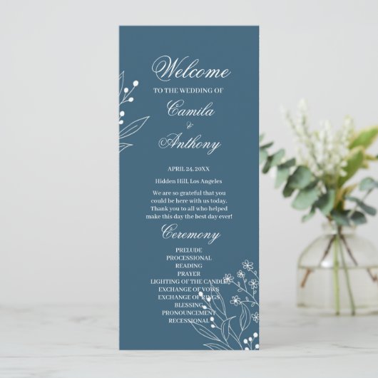 Programme Marine Corner Floral Boho Mariage (Debout devant)