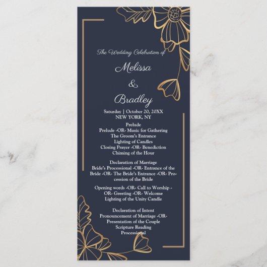 Programme Marine et fleurs dorées (Devant)