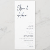 Programme Marine | Mariage de script manuscrit moderne (Devant)