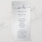 Programme Marine moderne Bleu et argent Nous faisons Mariage (Devant / Derrière)