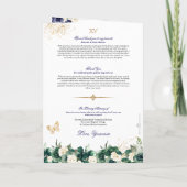 Programme Marine Royal Blue Floral Tiara Butterfly Quinceane (Dos)