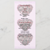 Programme Maroon Carnation Heart Pink Bkgrnd Wedding Program (Devant)