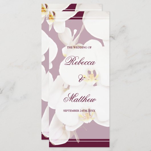 Programme Maroon Vin et mariage des orchidées blan (Devant / Derrière)