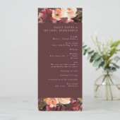 Programme Marsala Bourgogne Pêche Floral Aquarelle (Debout devant)
