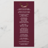 Programme Marsala de Bourgogne Floral Antlers Mariage (Dos)
