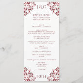 Programme Marsala Wine Nadine Wedding Program - Tea-length (Devant)