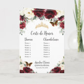 Programme Mascarade de Quinceañera en or floral d'ivoire de (Dos)