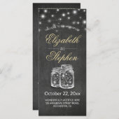 Programme Mason Jar String Lights Chalkboard Wedding Program (Devant / Derrière)