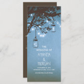 Programme Mason Jar String Lights Tree Blue Wedding Programm (Devant / Derrière)