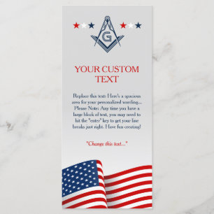 Programme Masonic Flag Ceremony Card, American Freemason