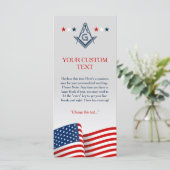 Programme Masonic Flag Ceremony Card, American Freemason (Debout devant)