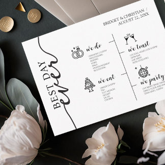 Programme Meilleure journée de mariage moderne élégant