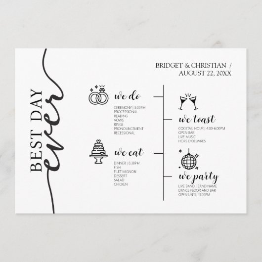 Programme Meilleure journée de mariage moderne élégant (Devant)