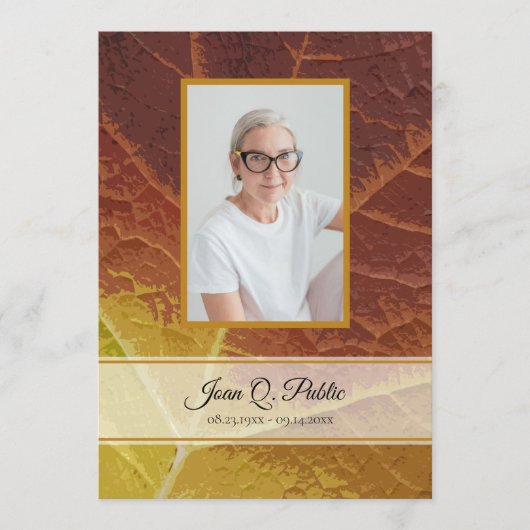 Programme Mémorial des funérailles d'automne (Devant)