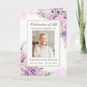 Programme Mémorial Funéraire Photo Floral de Lilas Violet Él (Devant)