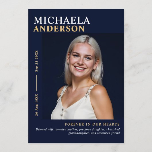 Programme Mémorial moderne / Funérailles / Célébration de la (Devant)