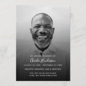 Programme Mémorial photo de l'Ordre du service noir et blanc (Devant)