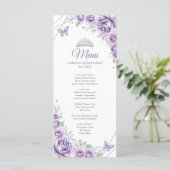 Programme Menu Fleuriste Quinceanera Violet Lilas (Debout devant)