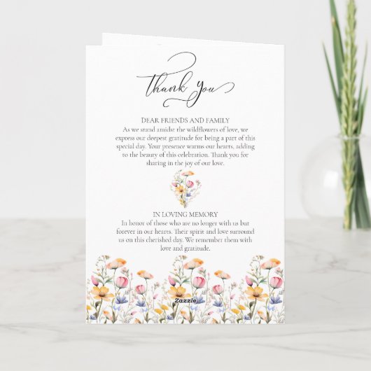 Programme Merci Fleur sauvage Mariage de  de  d'aquarelle (Dos)