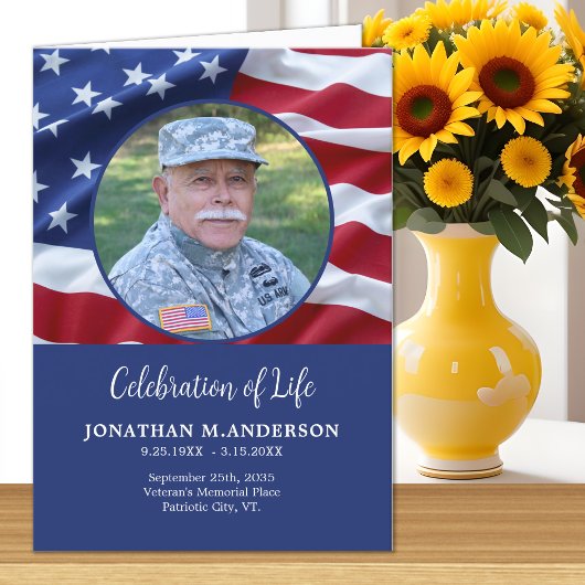 Programme Militaire USA Flag Celebration of Life Funeral