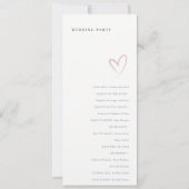 Programme Minimal de Mariage Coeur Rose Bleu Simpl (Dos)