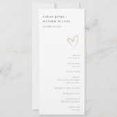 Programme Minimal de Mariage Coeur Rose Bleu Simpl (Devant)