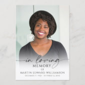 Programme Minimal Funeral Memorial Photo In Loving Memory (Devant)