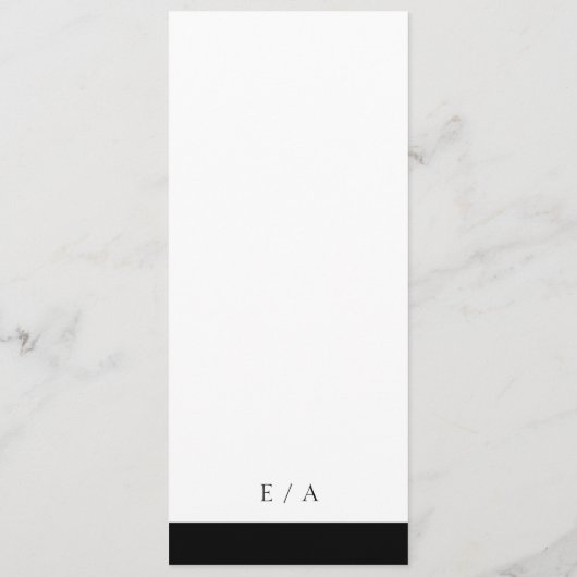 Programme Minimal noir blanc classique élégant Mariage moder (Dos)