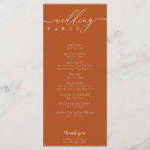 Programme Minimal terracotta Ceremony wedding (Dos)